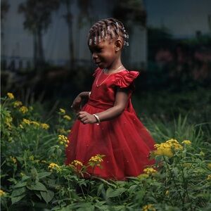 Red Ruffled Dress for Kids